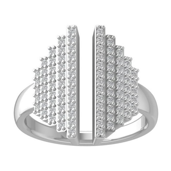 ARAIYA FINE JEWELRY 14K White Gold Round Diamond Band Ring (1/2 cttw, I2-I3 Clarity, I-J Color) Size 9
