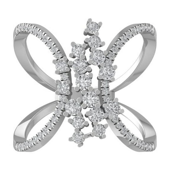 ARAIYA FINE JEWELRY 14K White Gold Round Diamond Band Ring (3/4 cttw, I2-I3 Clarity, I-J Color) Size 8.5