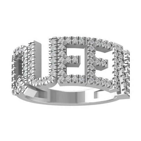 ARAIYA FINE JEWELRY 14K White Gold Round Diamond Band Ring (3/8 cttw, I2-I3 Clarity, I-J Color) Size 6