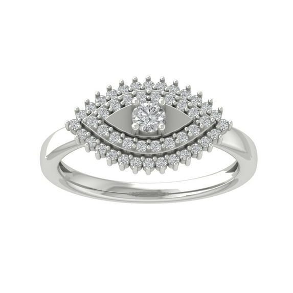 ARAIYA FINE JEWELRY 14K White Gold Round Diamond Band Ring (3/8 cttw, I2-I3 Clarity, I-J Color) Size 9.5