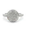 thumbnail image 1 of ARAIYA FINE JEWELRY 14K White Gold Round Diamond Cluster Engagement Ring (1/2 cttw, I2-I3 Clarity, I-J Color) Size 8.5, 1 of 6