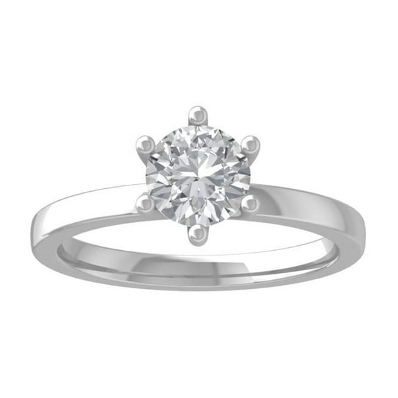 ARAIYA FINE JEWELRY 14K White Gold Round Diamond Engagement Ring (1 cttw, I2-I3 Clarity, I-J Color) Size 9