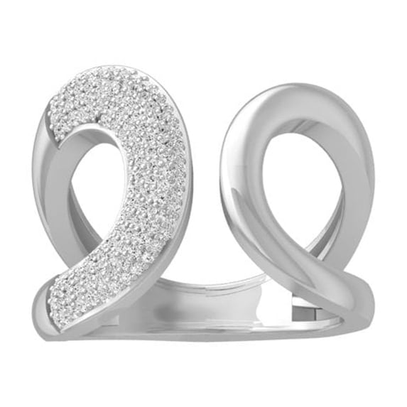 ARAIYA FINE JEWELRY 14K White Gold Round Diamond Fashion Band Ring (1/3 cttw, I2-I3 Clarity, I-J Color) Size 10