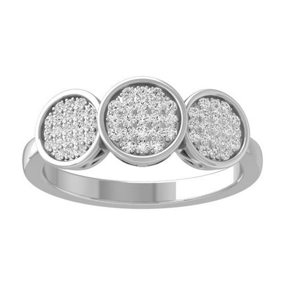 ARAIYA FINE JEWELRY 14K White Gold Round Diamond Fashion Band Ring (1/4 cttw, I2-I3 Clarity, I-J Color) Size 7.5