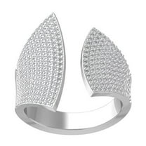 ARAIYA FINE JEWELRY 14K White Gold Round-shape Diamond Bypass Ring (1/2 cttw, I2-I3 Clarity, I-J Color) Size 5.5