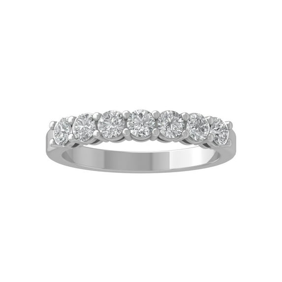 ARAIYA FINE JEWELRY 14K White Gold Round Diamond Wedding Band Ring (3/4 cttw, I-J Color, I2-I3 Clarity), Size 6.5