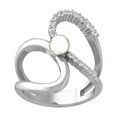 thumbnail image 1 of ARAIYA FINE JEWELRY 14K White Gold Round Diamond and Pearl Promise Ring (1/4 cttw, I2-I3 Clarity, I-J Color) Size 9, 1 of 6