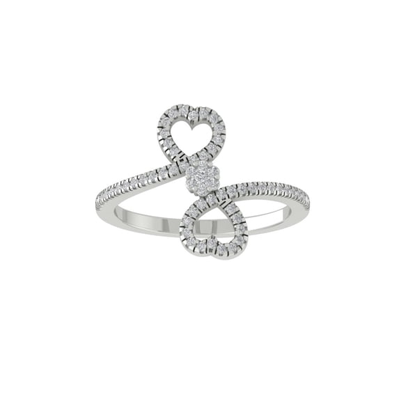 ARAIYA FINE JEWELRY 14K White Gold Round Lab Grown Diamond Band Ring (1/4 cttw, VS Clarity, D-F Color) Size 7