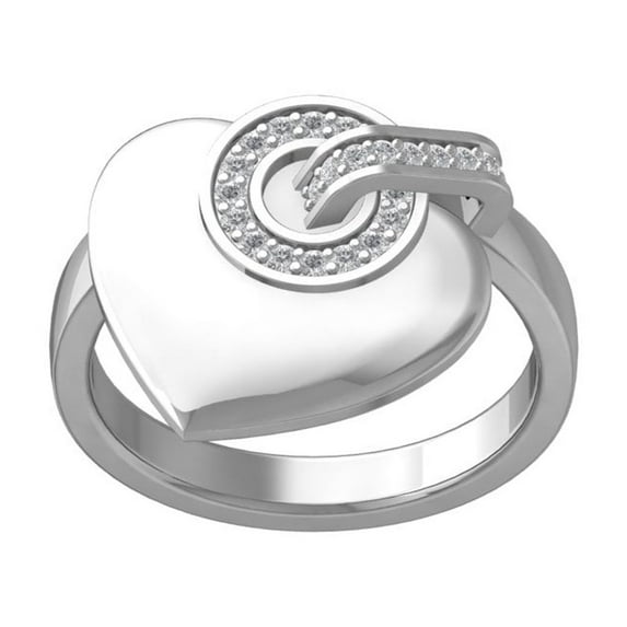ARAIYA FINE JEWELRY 14K White Gold Round Lab Grown Diamond Band Ring (1/6 cttw, VS Clarity, D-F Color) Size 8