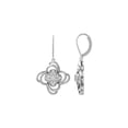 thumbnail image 1 of ARAIYA FINE JEWELRY 14K White Gold Round Lab-Grown Diamond Cluster Dangle Earrings (1/2 cttw, VS1 Clarity, D-E Color), 1 of 7