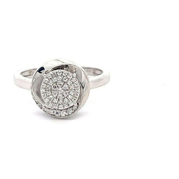ARAIYA FINE JEWELRY 14K White Gold Round Lab Grown Diamond Cluster Engagement Ring (1/4 cttw, VS1 Clarity, D-F Color) Size 9.5