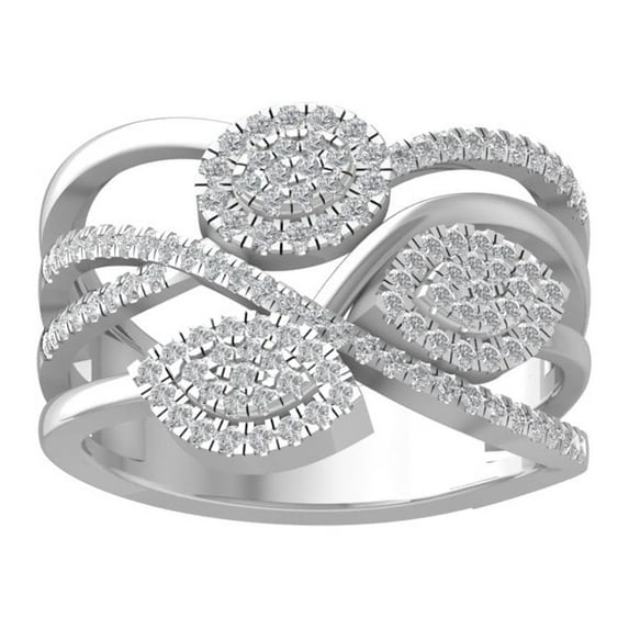 ARAIYA FINE JEWELRY 14K White Gold Round Lab Grown Diamond Engagement Ring (1/2 cttw, VS Clarity, D-E Color) Size 6.5