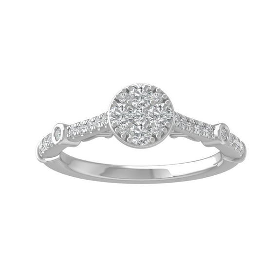 ARAIYA FINE JEWELRY 14K White Gold Round Lab Grown Diamond Engagement Ring (1/2 cttw, VS Clarity, D-E Color) Size 8.5