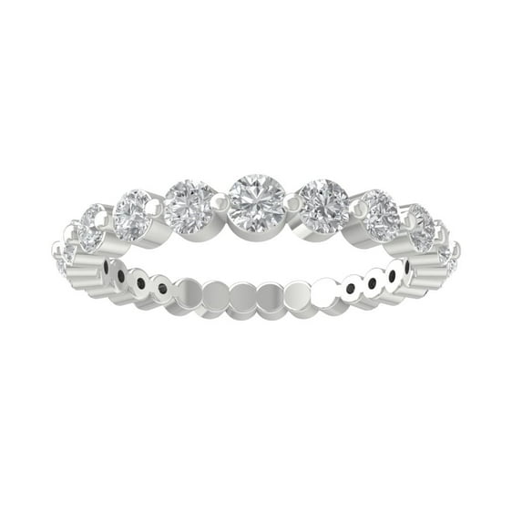 ARAIYA FINE JEWELRY 14K White Gold Round Lab Grown Diamond Eternity&nbsp;Band Ring (1 cttw, VS Clarity, D-E Color) Size 6