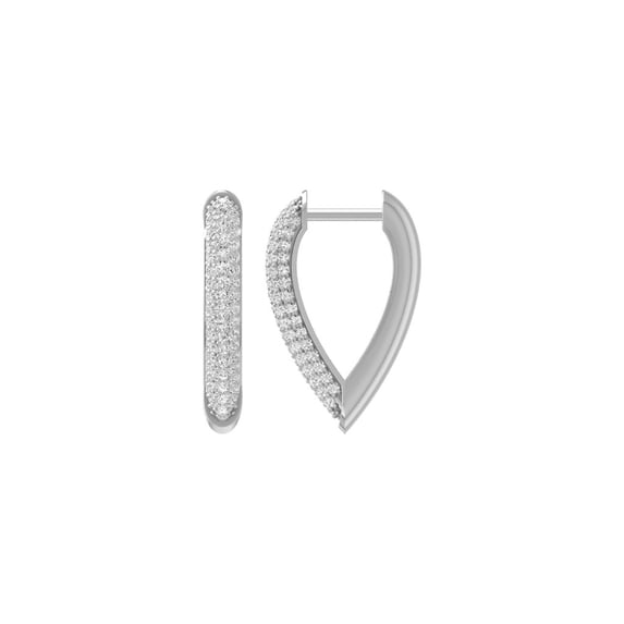 ARAIYA FINE JEWELRY 14K White Gold Round Lab-Grown Diamond Hoop Earrings (1/2 cttw, VS1 Clarity, D-E Color)