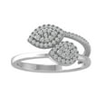 thumbnail image 1 of ARAIYA FINE JEWELRY 14K White Gold Round Lab Grown Diamond Marquise and Pear Shape Band Ring (1/4 cttw, VS Clarity, D-E Color) Size 9.5, 1 of 1