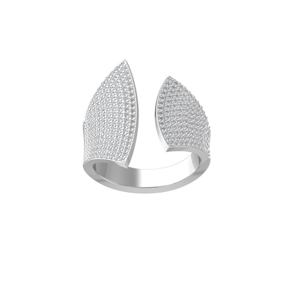 ARAIYA FINE JEWELRY 14K White Gold Round Lab Grown Diamond Open Space Band Ring (1/2 cttw, VS Clarity, D-F Color) Size 9.5