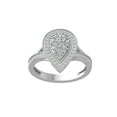 thumbnail image 1 of ARAIYA FINE JEWELRY 14K White Gold Round Lab Grown Diamond Pear Shape Band Ring (1/4 cttw, VS Clarity, D-F Color) Size 5, 1 of 4