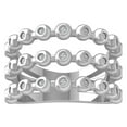 thumbnail image 1 of ARAIYA FINE JEWELRY 14K White Gold Round Lab Grown Diamond Three Row Wedding Band Ring (1/4 cttw, VS Clarity, D-E Color) Size 10, 1 of 1