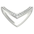 thumbnail image 1 of ARAIYA FINE JEWELRY 14K White Gold Round Lab Grown Diamond V Shaped Band Ring (1/10 cttw, VS Clarity, D-E Color) Size 8, 1 of 1