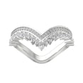 thumbnail image 1 of ARAIYA FINE JEWELRY 14K White Gold Round Lab Grown Diamond V Shaped Band Ring (1/2 cttw, VS Clarity, D-E Color) Size 6.5, 1 of 1