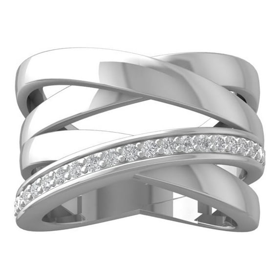 ARAIYA FINE JEWELRY 14K White Gold Round Lab Grown Diamond Wedding Band Ring (1/4 cttw, VS Clarity, D-E Color) Size 7