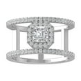 thumbnail image 1 of ARAIYA FINE JEWELRY 14K White Gold Round and Asscher shape Diamond Band Ring (1 cttw, I2-I3 Clarity, I-J Color) Size 7, 1 of 5