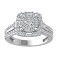 thumbnail image 1 of ARAIYA FINE JEWELRY 14K White Gold Round and Baguette-shape Diamond Engagement Ring (1 cttw, I-J Color, I2-I3 Clarity), Size 7.5, 1 of 6