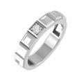 thumbnail image 1 of ARAIYA FINE JEWELRY 14K White Gold Round and Lab-Grown Diamond Solitaire Fashion Ring Size 7 (1/10 cttw, D-E Color, VS Clarity), 1 of 5