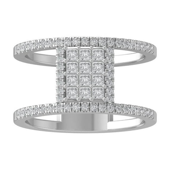 ARAIYA FINE JEWELRY 14K White Gold Round-shape Diamond Fashion Ring (3/4 cttw, I2-I3 Clarity, I-J Color) Size 10