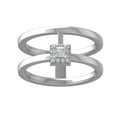 thumbnail image 1 of ARAIYA FINE JEWELRY 14K White Gold Round and Princess shape Lab Grown Diamond Dual Band Solitaire Ring (1/5 cttw, VS Clarity, D-E Color) Size 7, 1 of 1