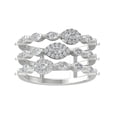 thumbnail image 1 of ARAIYA FINE JEWELRY 14K White Gold Round and marquise-shape Diamond Fashion Ring (1 1/4 cttw, I2-I3 Clarity, I-J Color) Size 5, 1 of 5