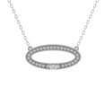 thumbnail image 1 of ARAIYA FINE JEWELRY 14K White Gold Round and marquise-shape Lab Grown Diamond Fashion Pendant with Gold Plated Silver Cable Chain Necklace (1/5 cttw, D-F Color, VS Clarity) 18", 1 of 1