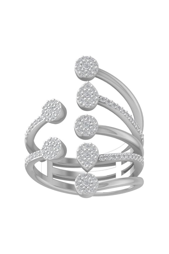 FINE JEWELRY 14K White Gold Round-shape Diamond Composite Ring (1/2 cttw, I2-I3 Clarity, I-J Color) Size 5.5