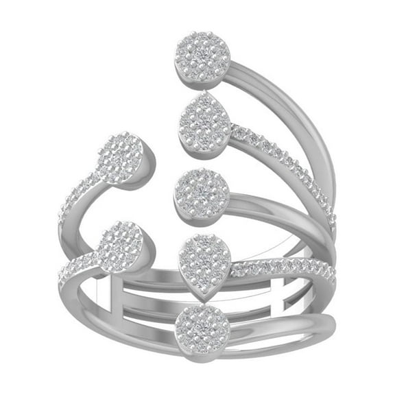 ARAIYA FINE JEWELRY 14K White Gold Round-shape Diamond Composite Ring (1/2 cttw, I2-I3 Clarity, I-J Color) Size 6.5