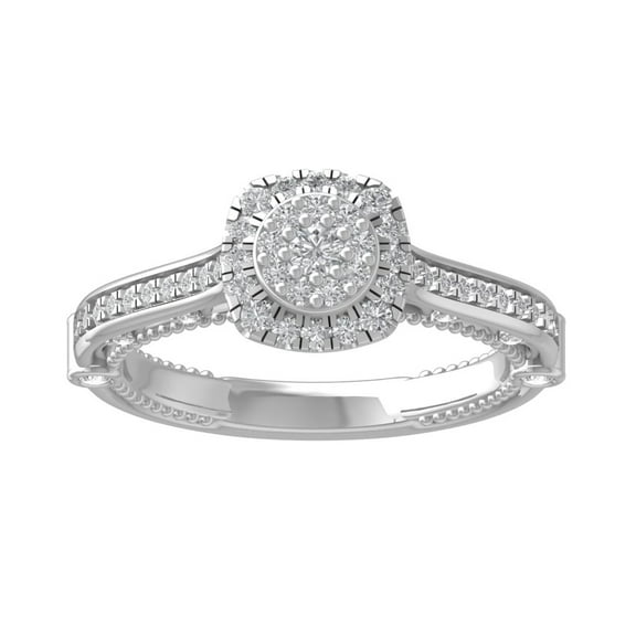 ARAIYA FINE JEWELRY 14K White Gold Round-shape Diamond Composite Ring (1/2 cttw, I2-I3 Clarity, I-J Color) Size 6.5