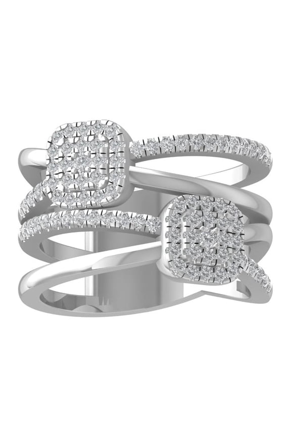 FINE JEWELRY 14K White Gold Round-shape Diamond Composite Ring (1/2 cttw, I2-I3 Clarity, I-J Color) Size 7