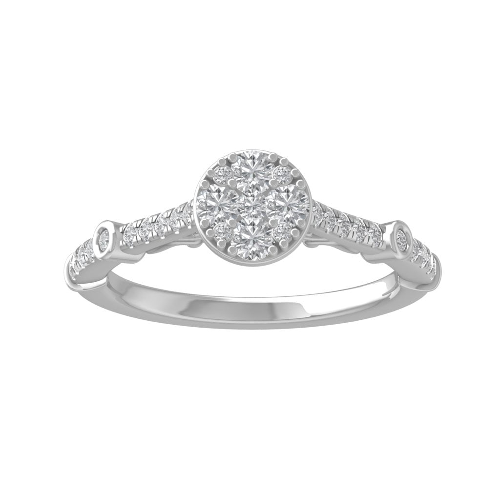ARAIYA FINE JEWELRY 14K White Gold Round-shape Diamond Composite Ring ...