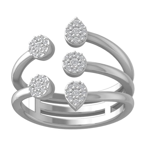 ARAIYA FINE JEWELRY 14K White Gold Round-shape Diamond Composite Ring (1/4 cttw, I2-I3 Clarity, I-J Color) Size 10
