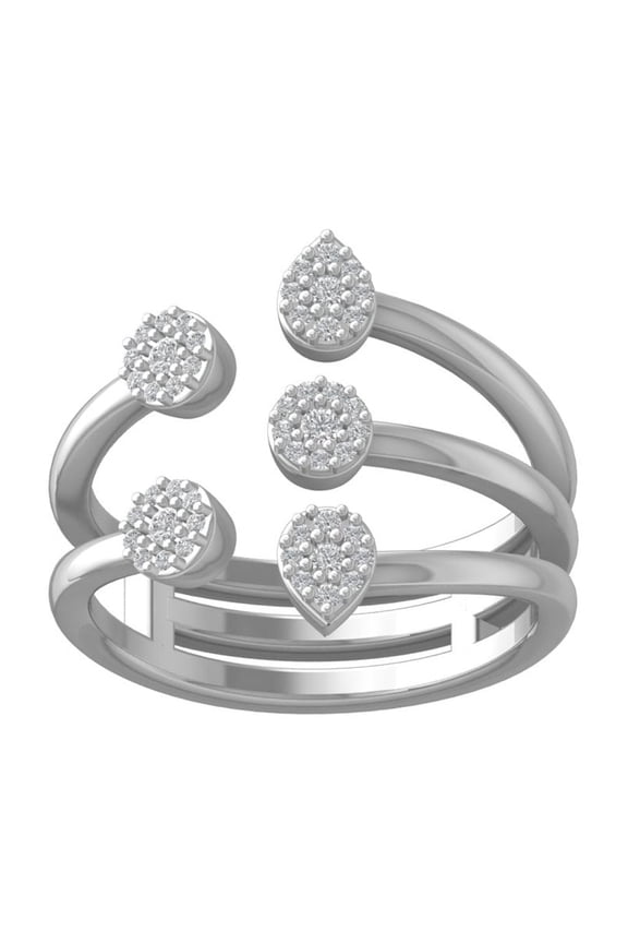 FINE JEWELRY 14K White Gold Round-shape Diamond Composite Ring (1/4 cttw, I2-I3 Clarity, I-J Color) Size 9