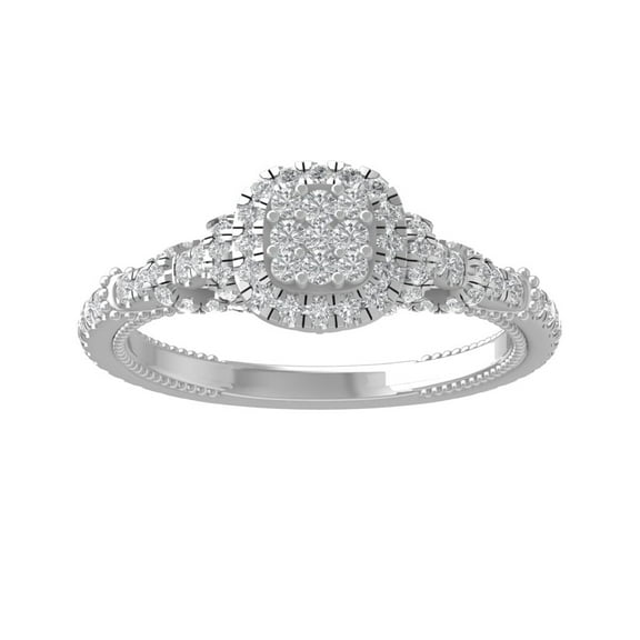 ARAIYA FINE JEWELRY 14K White Gold Round-shape Diamond Composite Ring (3/4 cttw, I2-I3 Clarity, I-J Color) Size 6.5