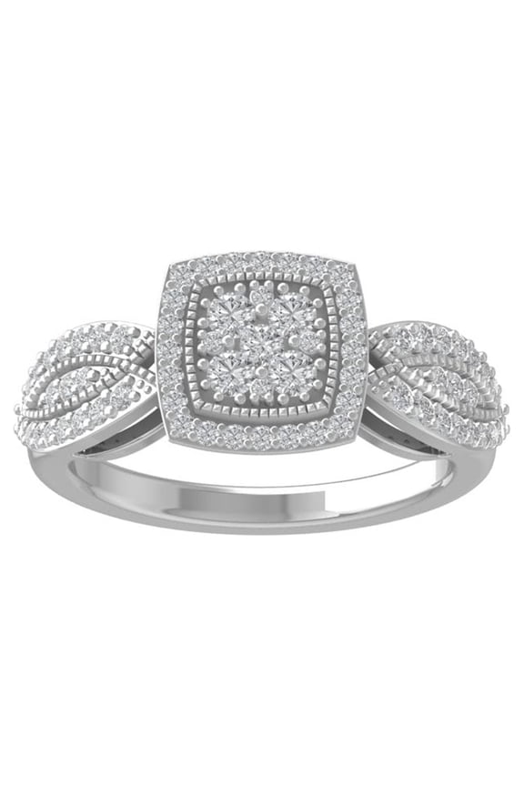 FINE JEWELRY 14K White Gold Round-shape Diamond Composite Ring (5/8 cttw, I2-I3 Clarity, I-J Color) Size 9.5