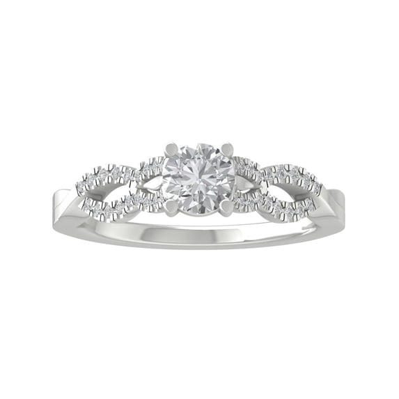 ARAIYA FINE JEWELRY 14K White Gold Round-shape Diamond Engagement Ring (3/4 cttw, I2-I3 Clarity, I-J Color) Size 8.5