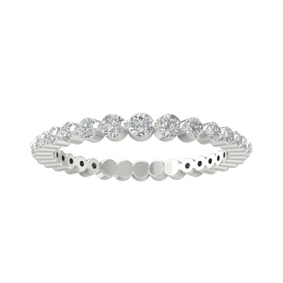 ARAIYA FINE JEWELRY 14K White Gold Round-shape Diamond Eternity Ring (1/2 cttw, I2-I3 Clarity, I-J Color) Size 8