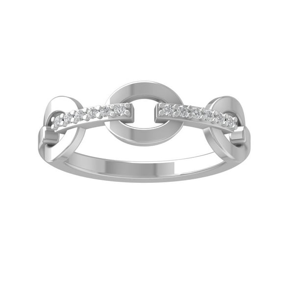 ARAIYA FINE JEWELRY 14K White Gold Round-shape Diamond Fashion Ring (1/10 cttw, I2-I3 Clarity, I-J Color) Size 10
