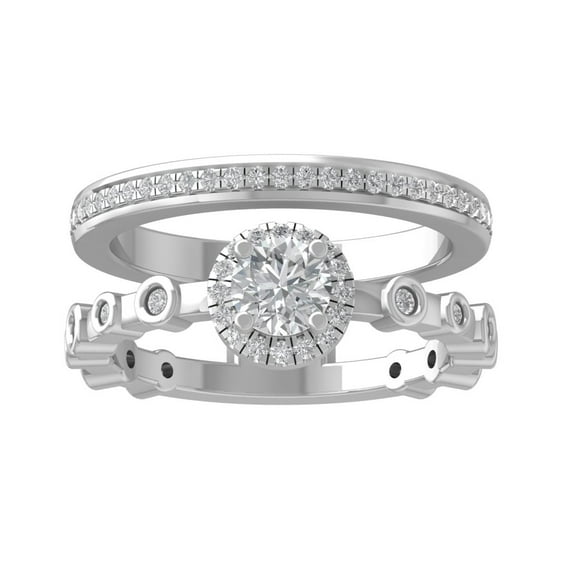 ARAIYA FINE JEWELRY 14K White Gold Round-shape Diamond Fashion Ring (1 cttw, I2-I3 Clarity, I-J Color) Size 6.5