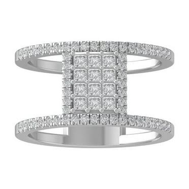 ARAIYA FINE JEWELRY 14K White Gold Round-shape Diamond Fashion Ring (3/4 cttw, I2-I3 Clarity, I-J Color) Size 7.5