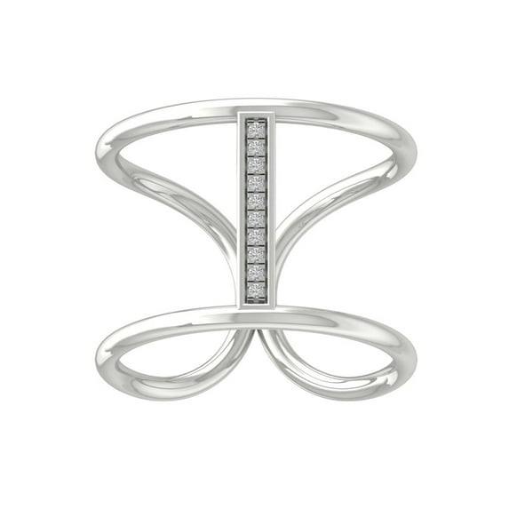 ARAIYA FINE JEWELRY 14K White Gold Round-shape Lab Grown Diamond Fashion Ring (1/10 cttw, VS Clarity, D-F Color) Size 9.5