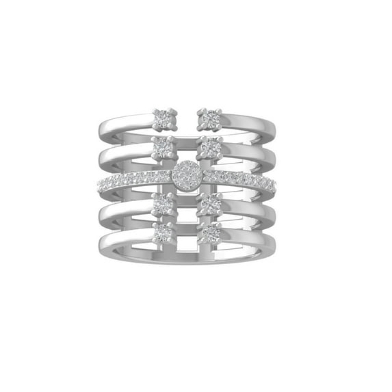 ARAIYA FINE JEWELRY 14K White Gold Round-shape Lab Grown Diamond Fashion Ring (1/2 cttw, VS Clarity, D-F Color) Size 5