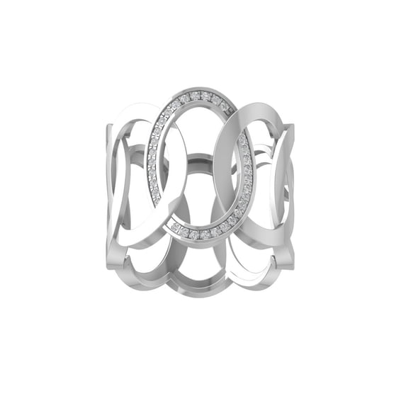 ARAIYA FINE JEWELRY 14K White Gold Round-shape Lab Grown Diamond Fashion Ring (1/3 cttw, VS Clarity, D-F Color) Size 10